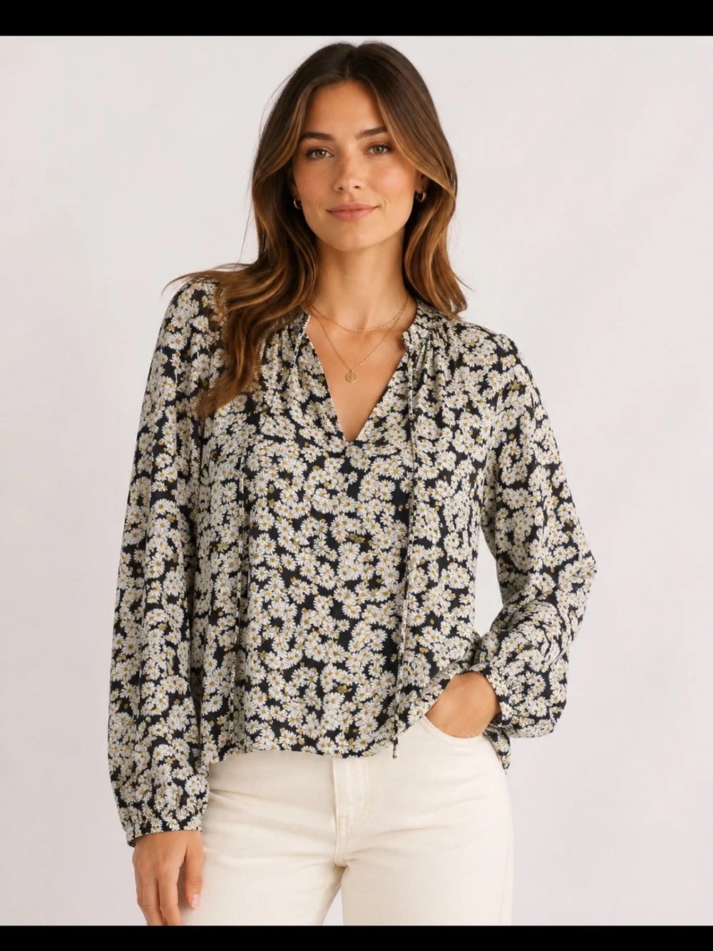 Sea New York Daisy Floral Silk Blouse Size 2 Cottagecore Feminine Farmcore
